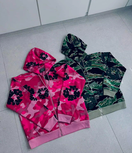 Sudadera con capucha unisex con cremallera, estilo oversize, lavado ácido, logotipo personalizado en relieve, estampado desgastado vintage, 400 g/m², de peso pesado para hombre - Product Image 2