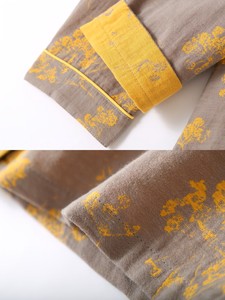 ชุดลำลองลายทางเรียบง่าย ผ้าโพลีเอสเตอร์รักษ์โลก สำหรับผู้หญิง ใส่สบายในบ้าน ช่วงฤดูใบไม้ร่วง-ฤดูหนาว อุ่นสบาย มีเชือกผูกเอว ขายาว - Product Image 4