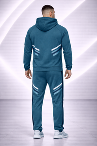 ชุดฮู้ดดี้และกางเกงผ้าฟลีซพิมพ์ลายโลโก้แบบ DTG สำหรับผู้ชาย - ชุดวอร์มโอเวอร์ไซส์ - Product Image 3