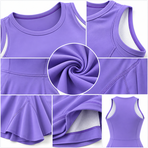 Vestido de tenis sublimado personalizado para mujer, uniforme de cancha de secado rápido sin mangas, ropa deportiva personalizada para equipos femeninos - Product Image 3