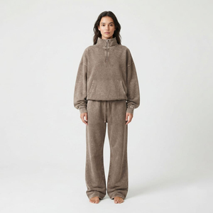 Conjunto de Sudadera Oversize con Efecto Ácido y Pantalones de Chándal para Mujer, Ropa Deportiva de Moda, Fabricante de Conjuntos de Dos Piezas - Product Image 4