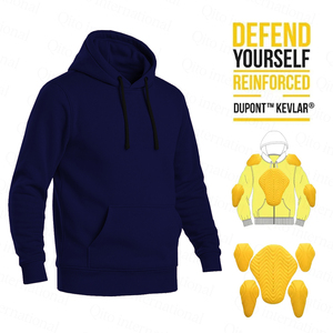Hoodie de moto entièrement personnalisé avec doublure en Kevlar et protections anti-abrasion, sweats à capuche de protection pour motards - Product Image 1