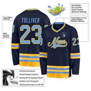 Uniforme de Hockey sobre Hielo de Alta Calidad, Jersey 100% Poliéster, Transpirable, Absorbente de Humedad, Ecológico, Cuello en V, Mangas Largas - Product Image 2