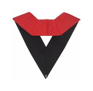 18th Degree Scottish Rite Collar Premium <b>Red</b> Satin with Gold Embroidery Custom Regalia Collar Handmade Ceremonial - Product Image 2