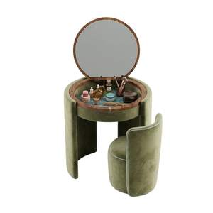 Table de toilette de luxe en chêne avec miroir pliable et armoire intégrée, en bois massif, pour salle de bain - Fournisseur d'usine - Product Image 3