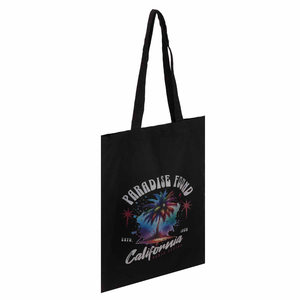 Paradise Found West Bengal Eco-Friendly <b>Canvas</b> Tote Bag Medium Size Black Geometric Pattern Zipper Closure Long Handle Daily - Product Image 1