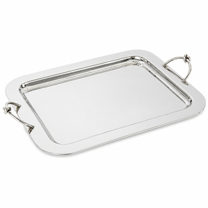 Bandeja de Servir de Metal Martillado con Asas, Bandeja Rectangular Decorativa de Acero Inoxidable para Centro de Mesa de Café - Product Image 4