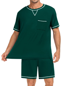 Custom Made Product Men's Shorts Sets Breathable Polyester Cotton <b>Material</b> With Custom Logo Two Piece Men's T Shirts Short Sets - Product Image 3