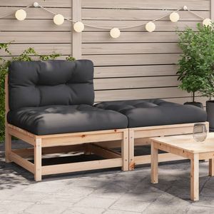 Canapé de patio anthracite en bois de pin massif et tissu Oxford, collection de meubles de jardin - Product Image 1