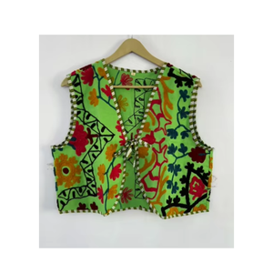 Último diseño estilo bohemio festivo Suzani chaleco para damas Suzani bordado chaleco señoras chaqueta - Product Image 6