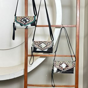 Sac à bandoulière mini en cuir de vachette pour femme 2025, style bohème, en cuir repoussé, pochette western, sac à main artisanal en cuir de cheval, sacs à bandoulière - Product Image 4