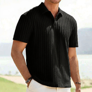 เสื้อเชิ้ตผู้ชายลำลองฤดูร้อนปี 2026 แขนสั้น ผ้าถัก โพลีเอสเตอร์ 100% ระบายอากาศได้ดี ลายเรขาคณิต  แบบสั่งทำพิเศษ - Product Image 3