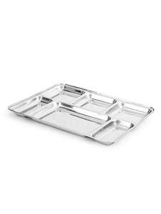 Assiette de service en acier inoxydable à 5 compartiments BB Wholesale / Plateau repas en acier inoxydable à compartiments - Product Image 2