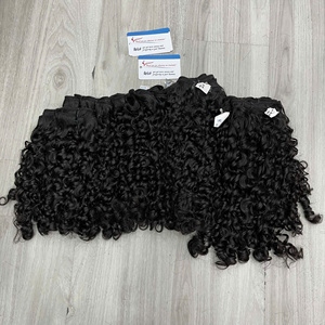 ผมแท้เวียดนามแบบดิบ SDD Pixie Curly Weft  ผ่านกระบวนการอบไอน้ำ สีดำสนิท  สั่งจองล่วงหน้า - Product Image 4