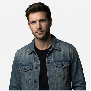 แจ็กเก็ตยีนส์แขนยาวระบายอากาศได้ดีแขนยาวสไตล์ที่เป็นเอกลักษณ์ของผู้ชายสินค้ายอดนิยมสำหรับฤดูหนาว - Product Image 1