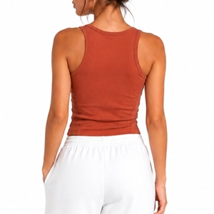 Camiseta sin mangas personalizada para mujer, estilo casual de algodón suave para verano, tejido ligero de primera calidad para mujer - Product Image 2