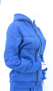 Sudadera con Capucha Azul Rey para Mujer, Transpirable, con Cierre, 100% Algodón, Tela Antiarrugas, Diseño Personalizado, Ropa Deportiva de Alta Calidad - Product Image 2