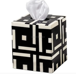 Caja de pañuelos con incrustaciones de hueso de lujo, caja de pañuelos hecha a mano con incrustaciones de hueso a la venta a granel de La India - Product Image 2