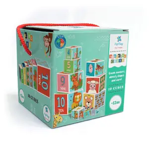 아마존 최고 판매 쌓기 및 중첩 10pc 큐브 어린이 교육 장난감