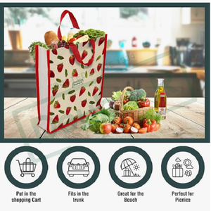 Heavy Duty Eco Friendly Cotton Tote Shopping <b>Bag</b> <b>Large</b> Reusable <b>Canvas</b> Carry <b>Bag</b> with Strong Handles for Grocery and Market - Product Image 2