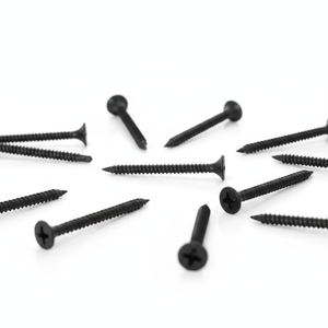 Vis métriques en acier au carbone noir classe 8.8, filetage grossier, tête cylindrique, finition phosphatée, embout Phillips, marque PDC, modèle 9, pour cloisons sèches - Product Image 1