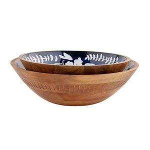 ชามสลัดไม้ทำมือพร้อมลายดอกไม้ด้านใน ชามเสิร์ฟขนาดใหญ่สำหรับตกแต่ง เป็นมิตรกับสิ่งแวดล้อม เหมาะสำหรับใช้บนโต๊ะอาหาร - Product Image 5