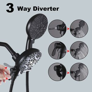 Bras de douche à main de douche à main combiné à 3 voies à haute pression avec tuyau de douche à effet pluie contrôlé séparément - Product Image 5