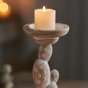 Portavelas de Madera Pulida Estilo Rústico - Ecológicos, Elegantes y Naturales para Navidad, Uso Diario y Ocasiones Especiales MULTI CRAFT - Product Image 4