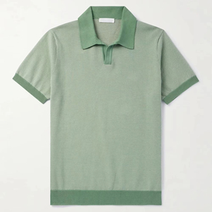 เสื้อเชิ้ตแขนสั้นผู้ชาย OEM ผ้าฝ้ายแท้ 100% ระบายอากาศได้ดี ไม่ยับ ปักลาย  โลโก้แบบถัก  ปรับแต่งได้ - Product Image 5