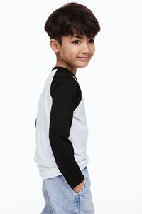 Camisetas de Verano para Niños, Cuello Redondo, Manga Raglán, Algodón, Manga Larga, Secado Rápido, Transpirables, Ecológicas, Casuales - Product Image 6