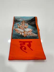 Châle de prière spirituel imprimé avec image de Dieu et motif de mantra, châle de temple personnalisé, fournisseur de cadeaux de festival - Product Image 4