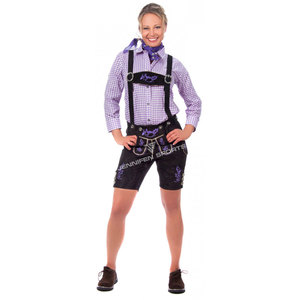 <b>Women</b> Custom Trachten Bavarian <b>Lederhosen</b> Shorts With Suspender New Style German Traditional Design Mid Featuring Leather - Product Image 1