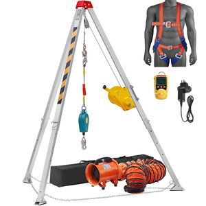 Kit Treppiede per Spazi Confinati con Verricello da 2600 Libbre, 8 Gambe, Cavo da 98 Piedi, Treppiede di Salvataggio con 33 Funzioni di Protezione Anticaduta - Product Image 2