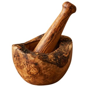 <b>Herb</b> Spice <b>Grinder</b> Kitchen Tool Handmade Natural Wood Mortar and Pestle Set Food Safe Wooden Mortar & Pestle Crusher - Product Image 4