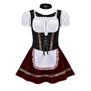 Disfraz de Dirndl para Mujer Adulta, Traje Tradicional Bávaro para Fiesta de Halloween, Vestido de Alta Calidad Personalizado de Poliéster para TV y Cine - Product Image 5