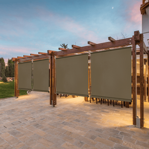 Tenda Parasole Durevole 8x8 in HDPE Noce con Rullo Avvolgibile Integrato - Product Image 1