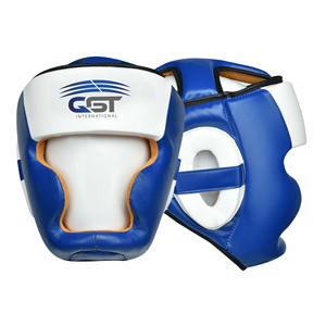 Customizable Logo Design Genuine Leather MMA Kickboxing Muay Thai Face Protection Helmet New <b>Training</b> <b>Head</b> Guards Boxing QST - Product Image 3