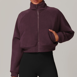 Veste polaire pour femme, fermeture éclair intégrale, col montant, légère, en coton, imperméable, respirante, coupe-vent, vêtements de sport décontractés - Product Image 1