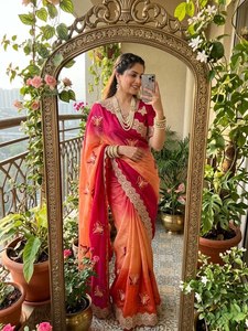 Designer Gota <b>Saree</b> Party Wear Butterfly <b>Saree</b> Soft Fendy <b>Saree</b> Traditional Gota Patti <b>Saree</b> Elegant Butterfly <b>Saree</b> - Product Image 5