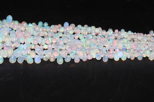 Excellente perle de forme de gouttes lisses d'opale éthiopienne 3*5-6*8mm 17 pouces perle d'opale Flashy pour la fabrication de bijoux - Product Image 3