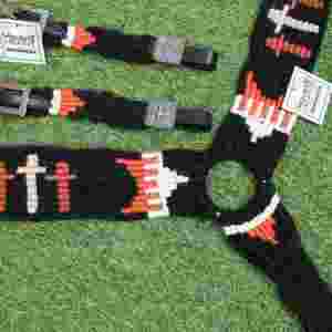 Conjunto de Cabezada y Pechopetral de Mohair Hecho a Mano con Cuero Argentino, Diseño de 3 Cruces, Correa Personalizable de 32 Pulgadas - Product Image 5