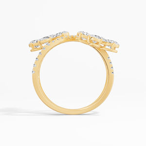 Anillo de moda clásico de eternidad al por mayor para mujer con moissanita en forma de pera, 1.58ctw, chapado en rodio, oro de 10K/14K/18K, engaste de púas, tercera talla - Product Image 3