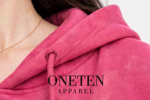 ONETEN Women <b>Pink</b> Hooded Tracksuit Set Letter Print Loose Fit <b>Sweatshirt</b> and Wide Leg Pants - Product Image 5
