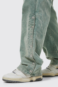 Pantalones de Corduroy con Botones, Estilo Desgastado, Corte Holgado, Color Verde Salvia, para Hombre, Ropa Urbana de Alta Calidad, Impermeables, Fabricación OEM - Product Image 4