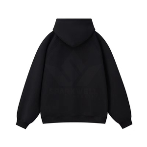 Sudadera con Capucha Negra para Hombre, Corte Regular, Felpa Francesa, Estilo Casual, Diseño con Bolsillo Frontal con Estampado de Camuflaje, Otoño, 100% Algodón - Product Image 6