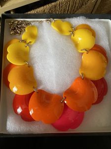 APEX ALIGN Peace Resin Pendant <b>Statement</b> <b>Necklace</b> Women Cute Trendy Party Jewelry Gift - Product Image 3