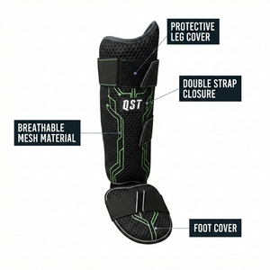 Wholesale Baseball Leg Guard Adjustable Protective Sports Gear Custom Shin and Foot Guard Color baseball leg <b>protector</b> - Product Image 3