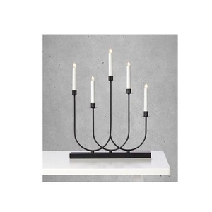 Portavelas Decorativo de Hierro, Soporte Metálico para Centro de Mesa, Iluminación para Sala de Estar, Celebraciones Festivas, Cenas y Eventos - Product Image 1