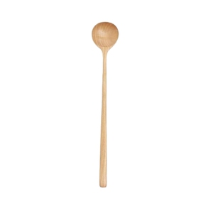 Cuchara de madera ecológica de mango largo al por mayor, cuchara pequeña redonda profunda para sopa, cuchara agitadora de madera natural para café, té y miel - Product Image 1