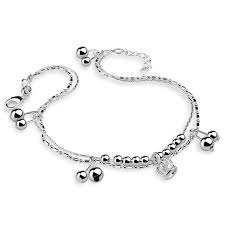 สร้อยข้อเท้าเงินสไตล์ราชสถานประดับเชอร์รี่ ดีไซน์สวยงามสำหรับผู้หญิงและเด็กผู้หญิง สวมใส่ในงานแต่งงาน - Product Image 2